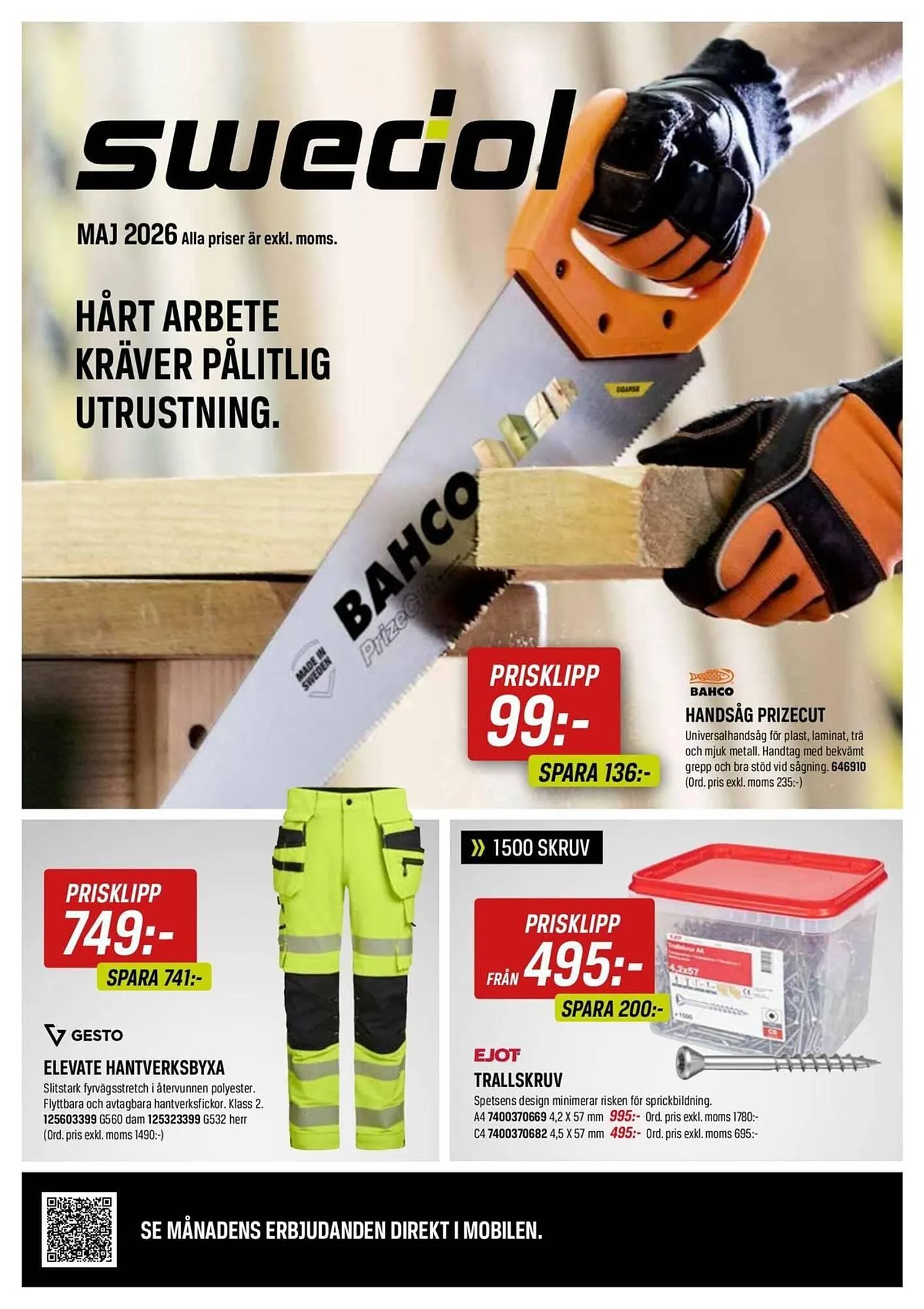 Swedol reklamblad från 1 maj till 31 maj 2026 - Reklamblad sidor 1