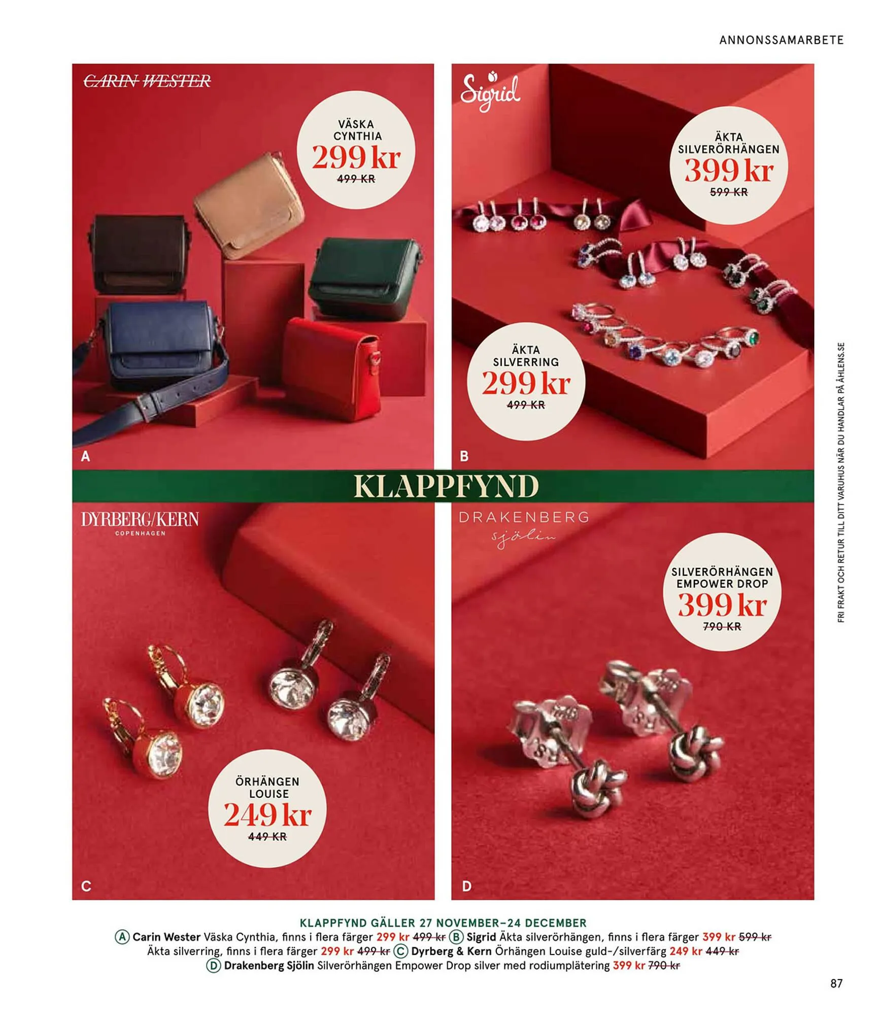 Åhléns reklamblad från 25 november till 24 december 2024 - Reklamblad sidor 87