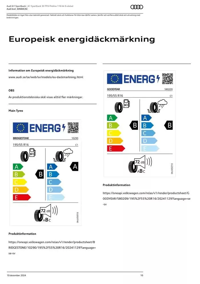 Audi A1 Sportback från 10 december till 10 december 2025 - Reklamblad sidor 10