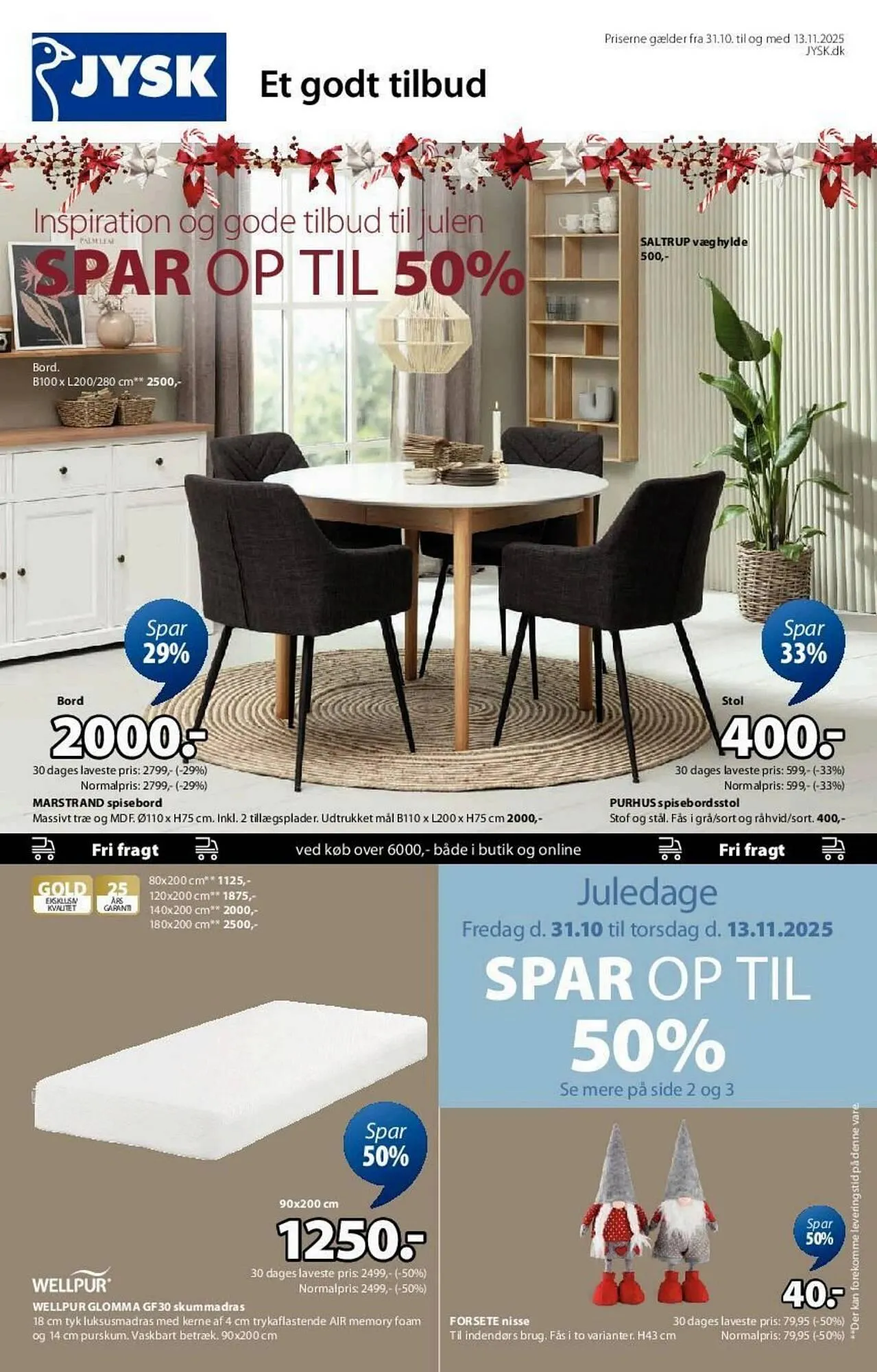 JYSK reklamblad från 31 oktober till 13 november 2025 - Reklamblad sidor 1