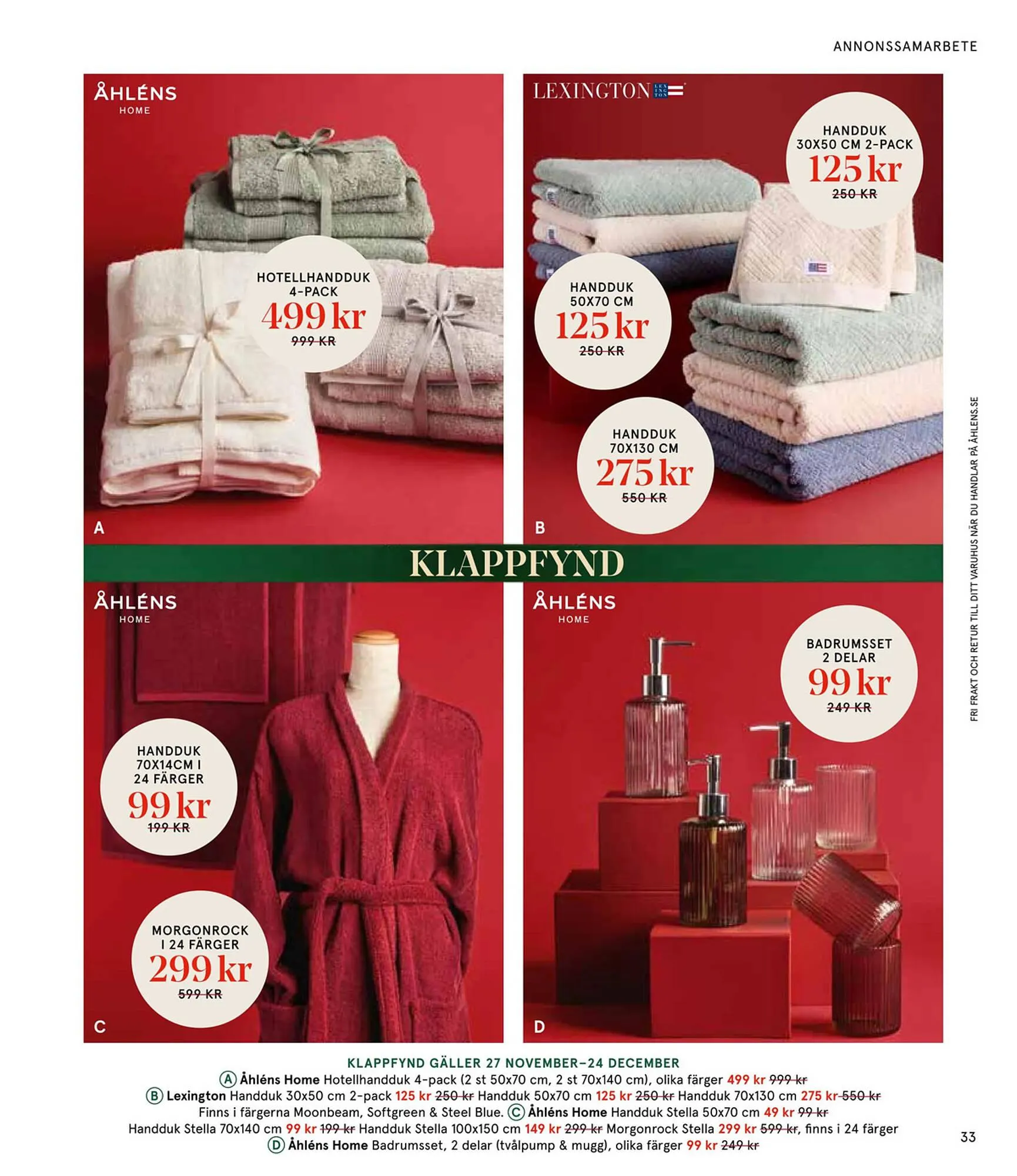 Åhléns reklamblad från 25 november till 24 december 2024 - Reklamblad sidor 33