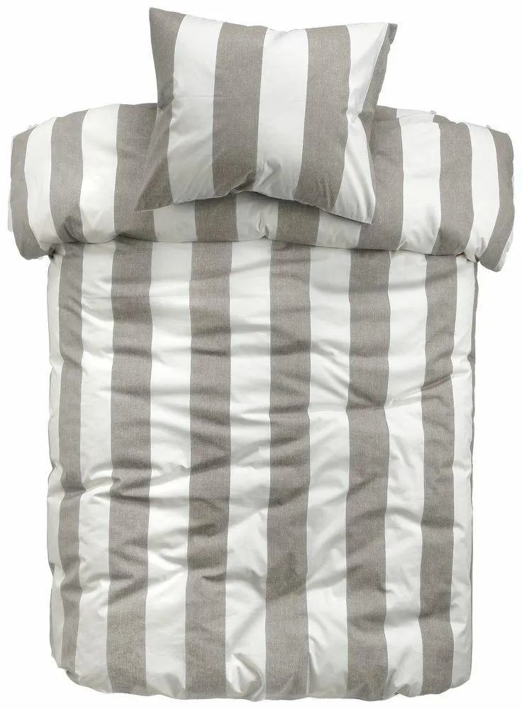 Påslakan Block Stripe Grå
