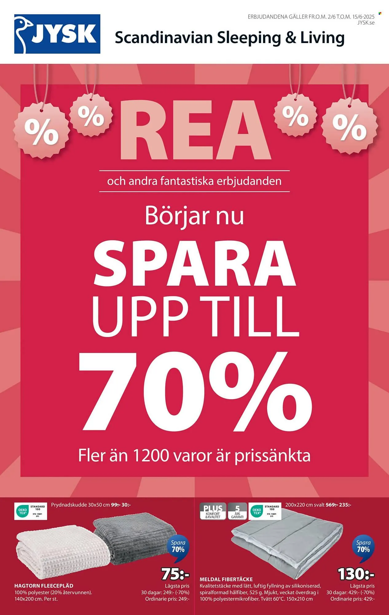 JYSK reklamblad från 2 juni till 15 juni 2025 - Reklamblad sidor 1