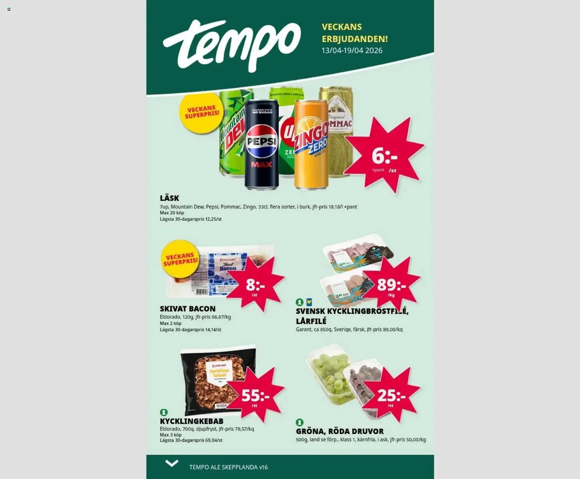 Tempo reklamblad från 12 april till 19 april 2026 - Reklamblad sidor 1