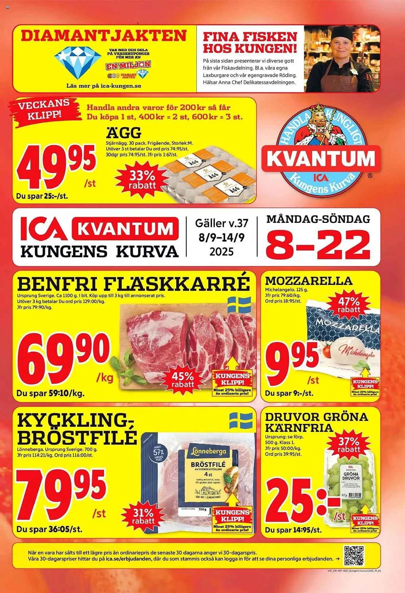 ICA Kvantum reklamblad från 8 september till 14 september 2025 - Reklamblad sidor 1