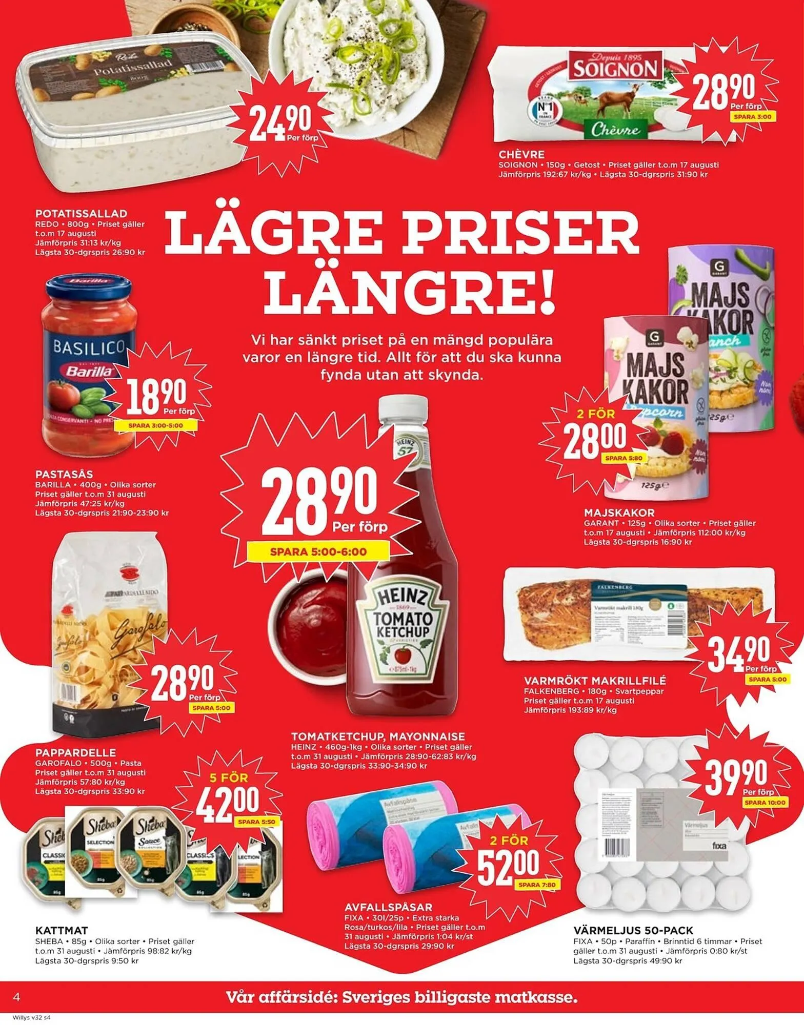 Willys reklamblad från 4 augusti till 10 augusti 2025 - Reklamblad sidor 4