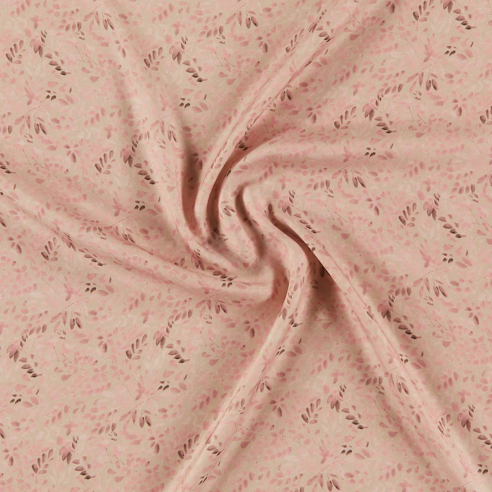 Vævet satin viscose m blade gammel rosa