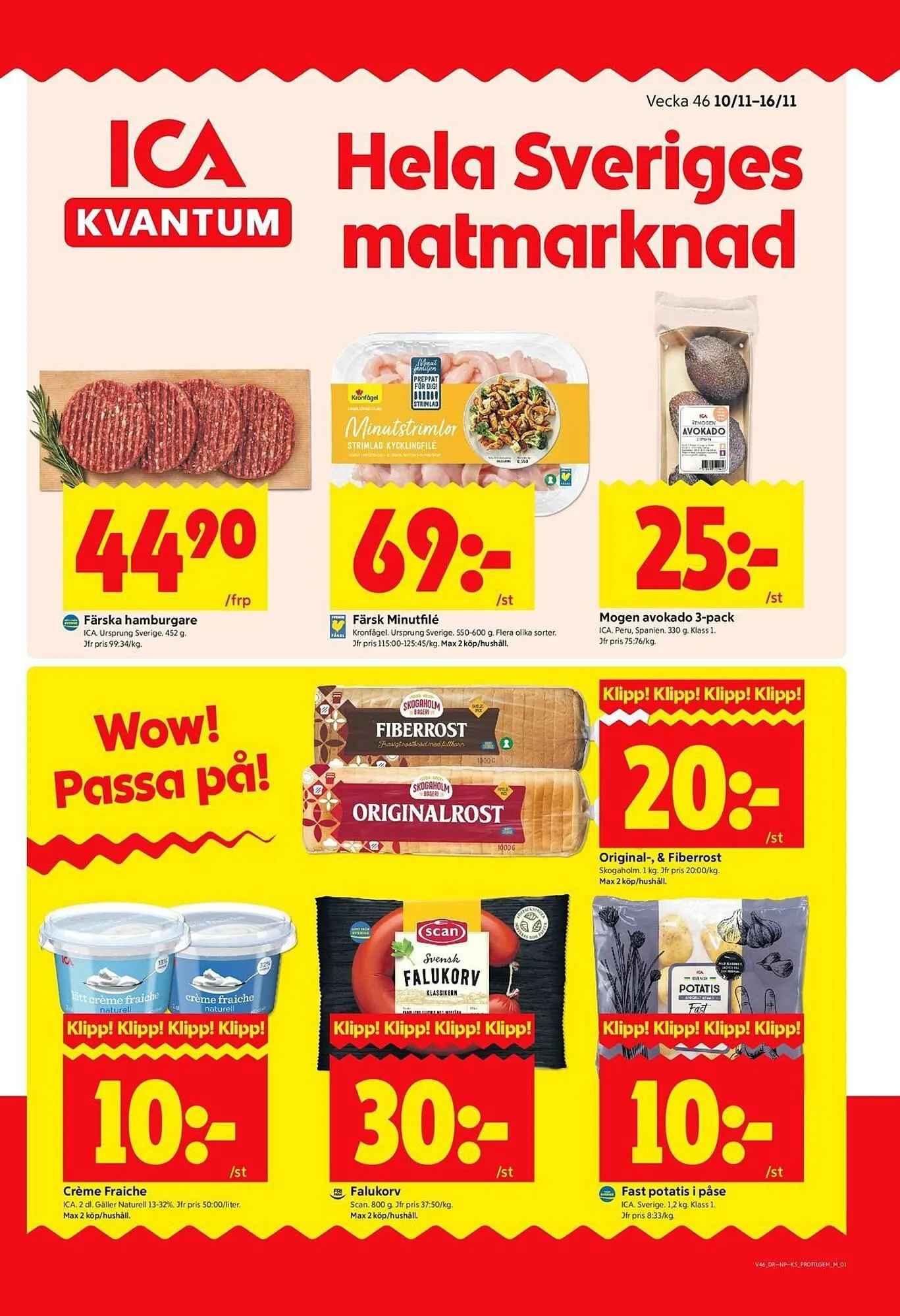 ICA Kvantum reklamblad från 10 november till 16 november 2025 - Reklamblad sidor 1