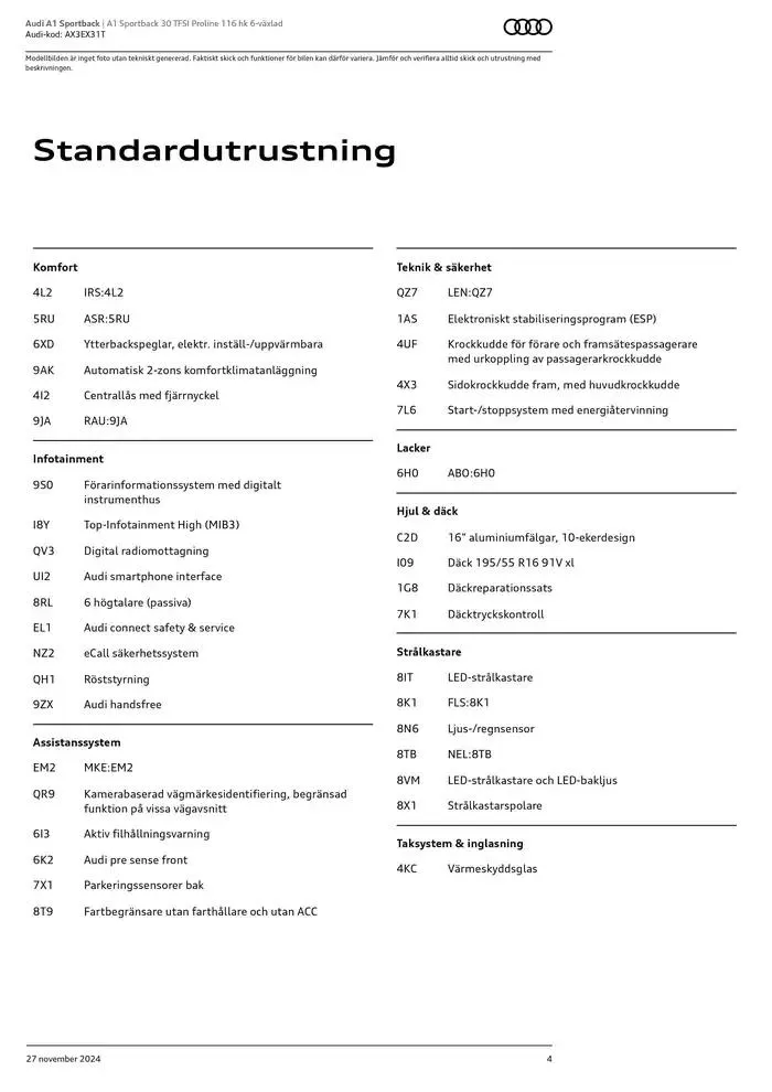 Audi A1 Sportback från 27 november till 27 november 2025 - Reklamblad sidor 4