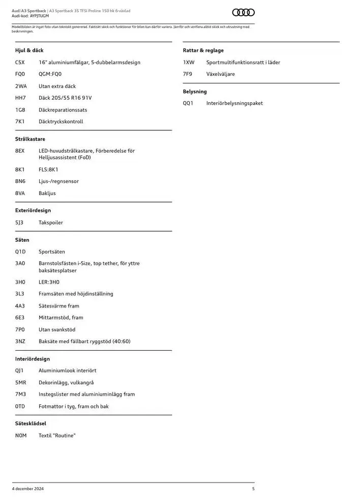 Audi A3 Sportback från 4 december till 4 december 2025 - Reklamblad sidor 5