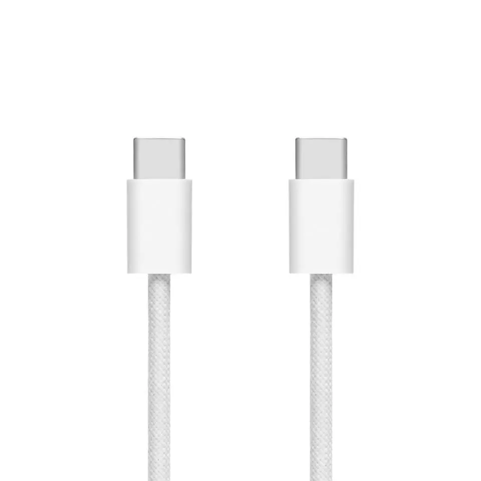 Linocell Flätad USB-C- till USB-C-kabel 60W Vit 0,5 m