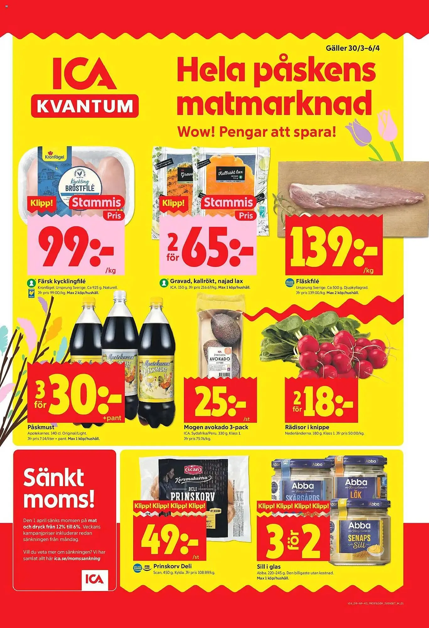 ICA Kvantum reklamblad från 30 mars till 5 april 2026 - Reklamblad sidor 1