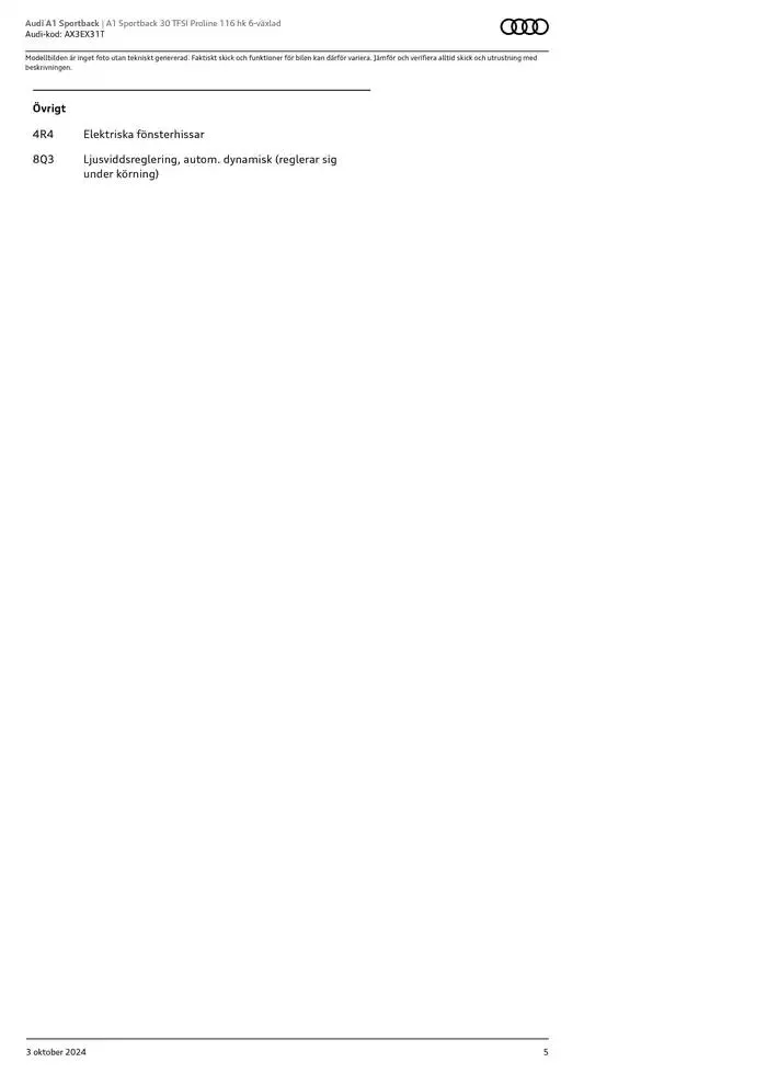 Audi A1 Sportback från 3 oktober till 3 oktober 2025 - Reklamblad sidor 5