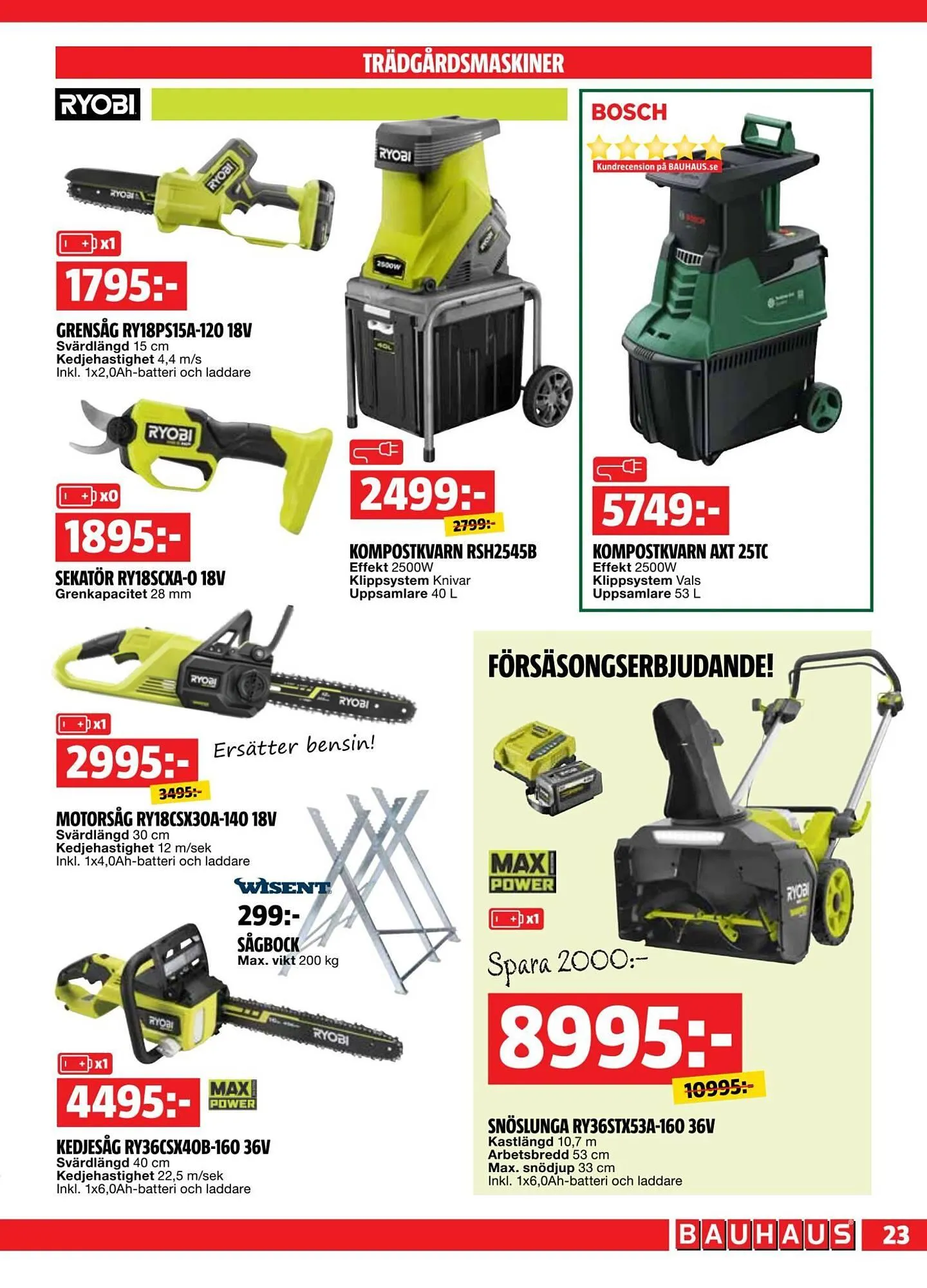 Bauhaus reklamblad från 29 september till 12 oktober 2025 - Reklamblad sidor 23