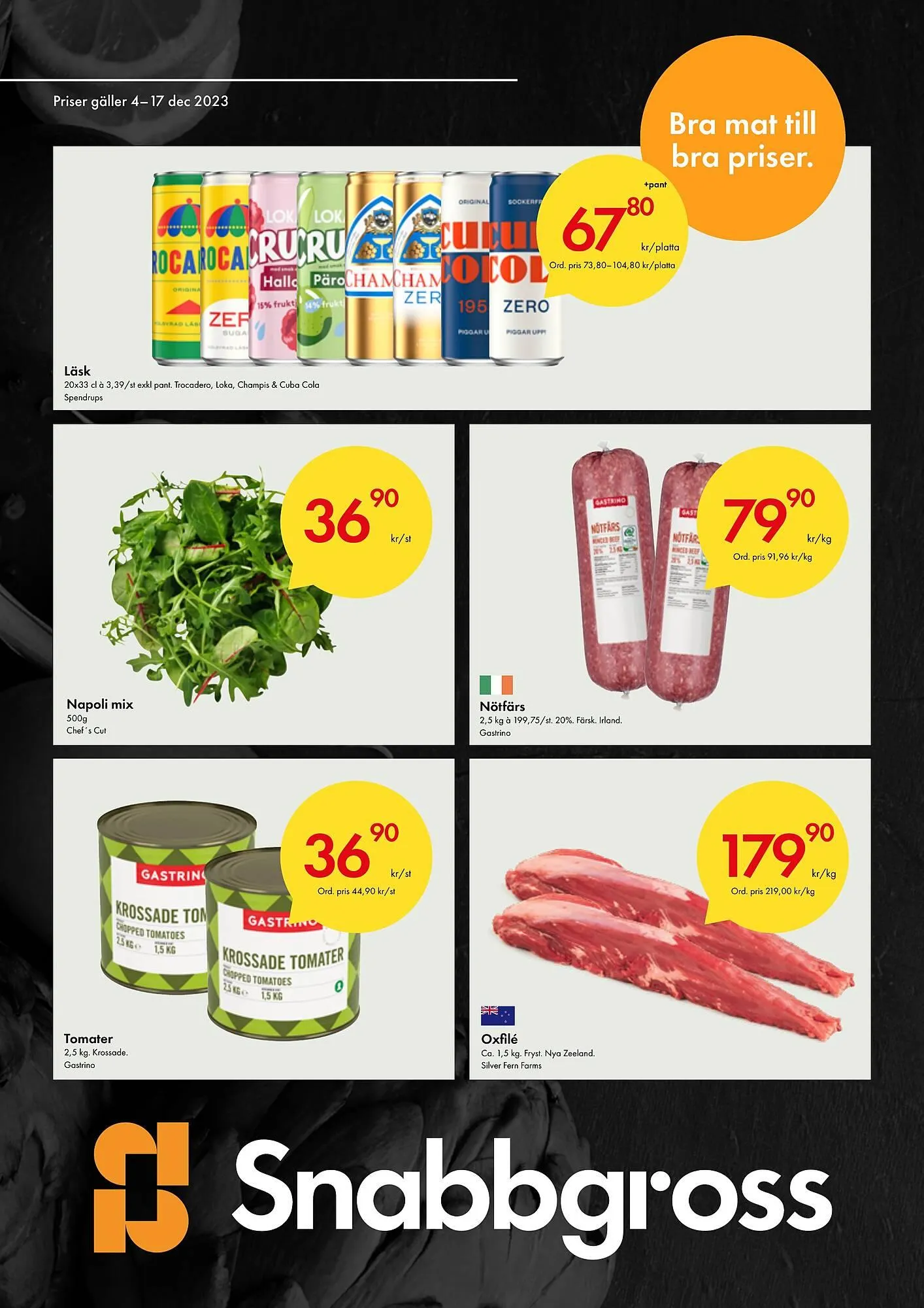 Snabbgross reklamblad från 4 december till 17 december 2023 - Reklamblad sidor 1