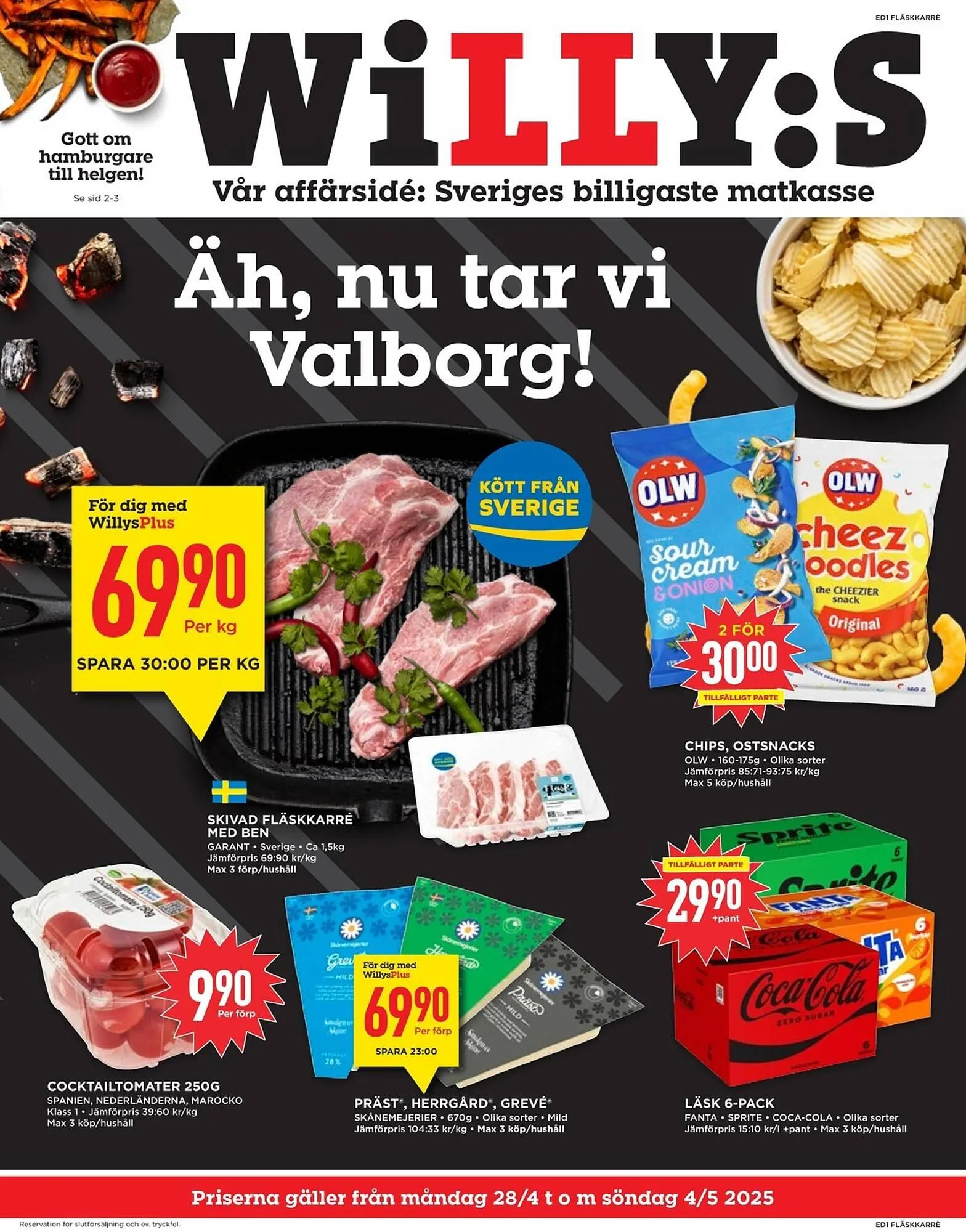 Willys reklamblad från 28 april till 4 maj 2025 - Reklamblad sidor 1