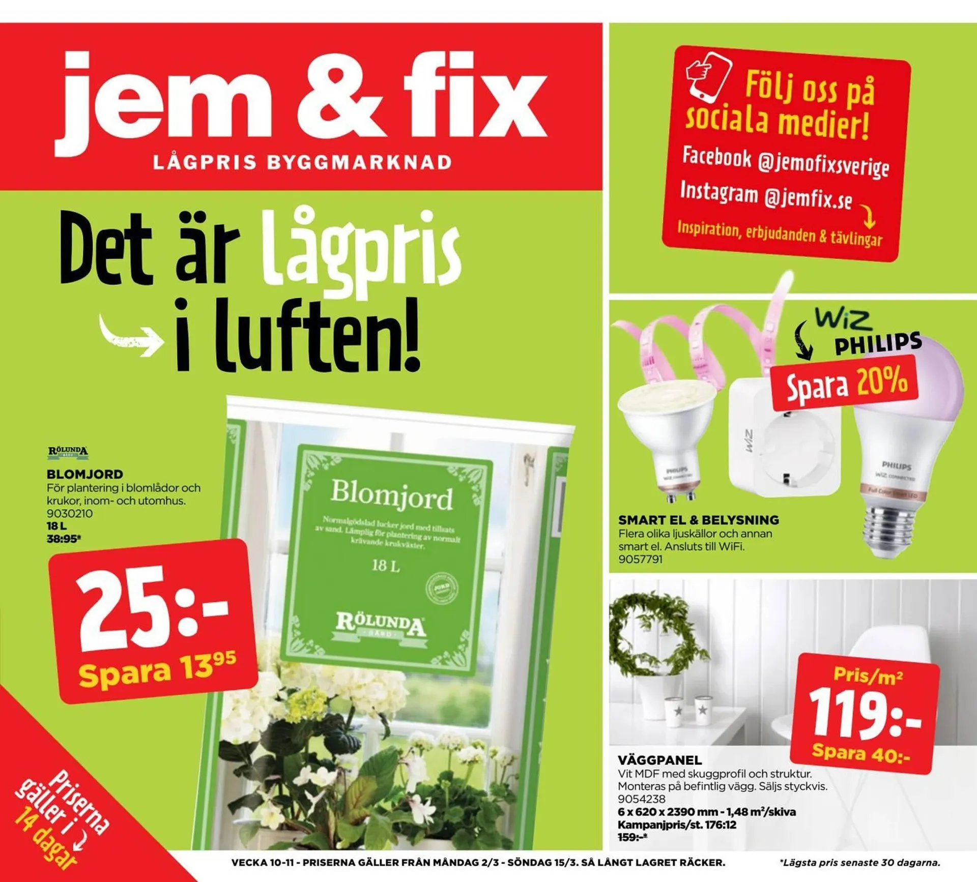 Jem&Fix reklamblad från 2 mars till 16 mars 2026 - Reklamblad sidor 1
