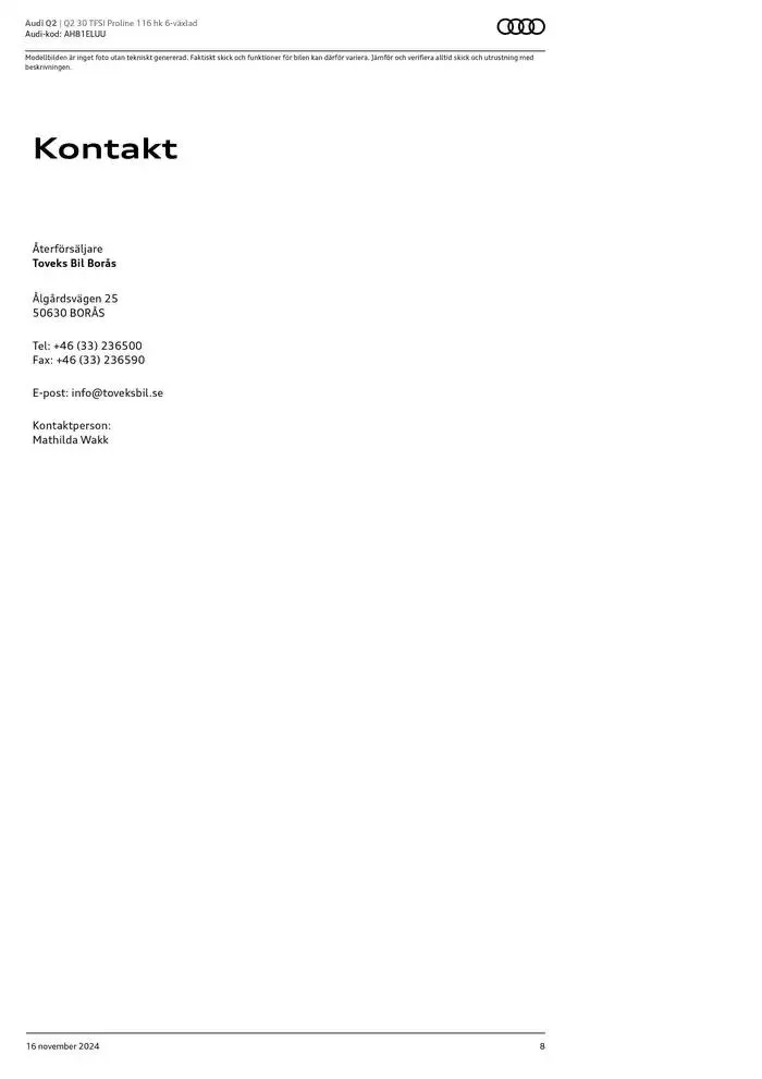 Audi Q2 från 16 november till 16 november 2025 - Reklamblad sidor 8