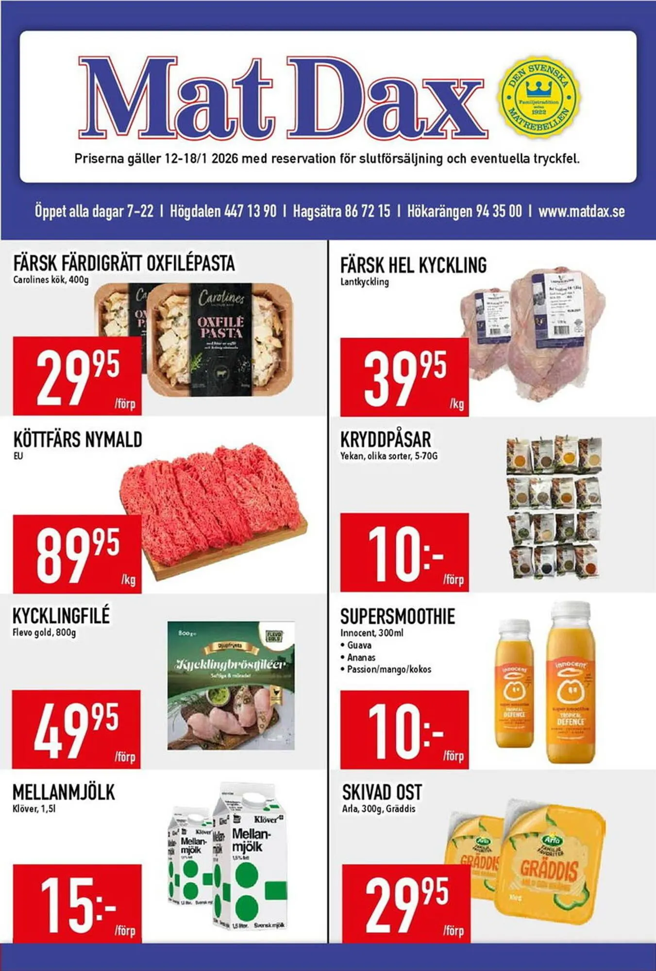 Matdax reklamblad från 12 januari till 18 januari 2026 - Reklamblad sidor 1