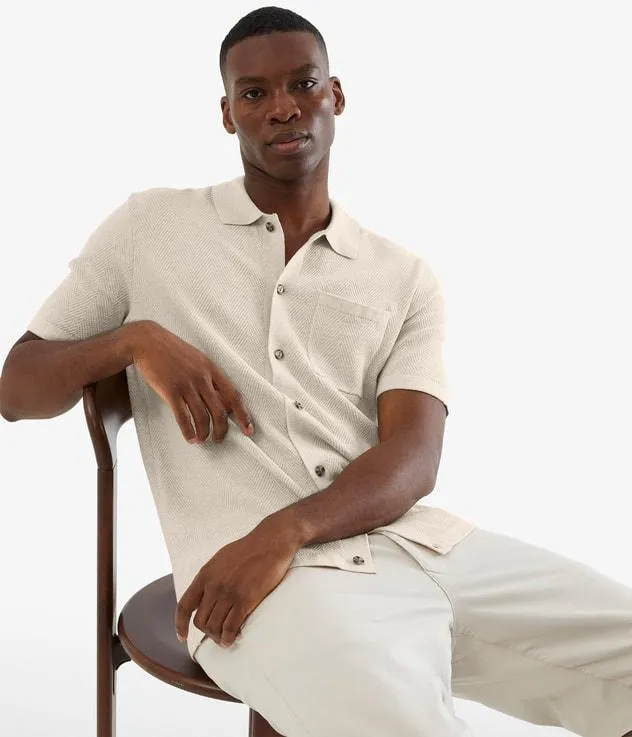 Strukturstickad tenniströja