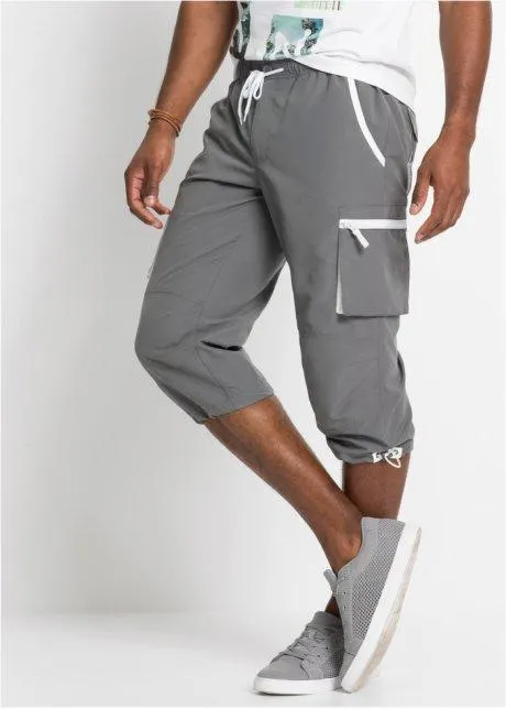 Dra på-mikrofiberbyxa i 3/4-längd