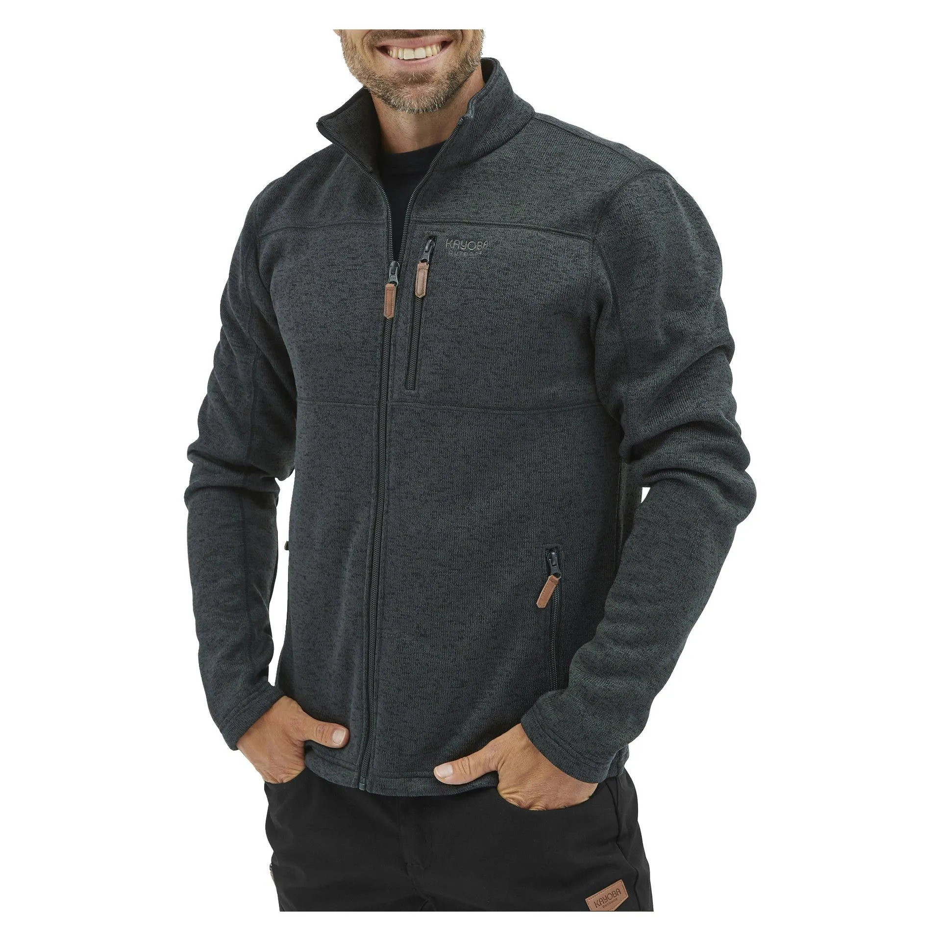 Stickad fleecetröja herr S