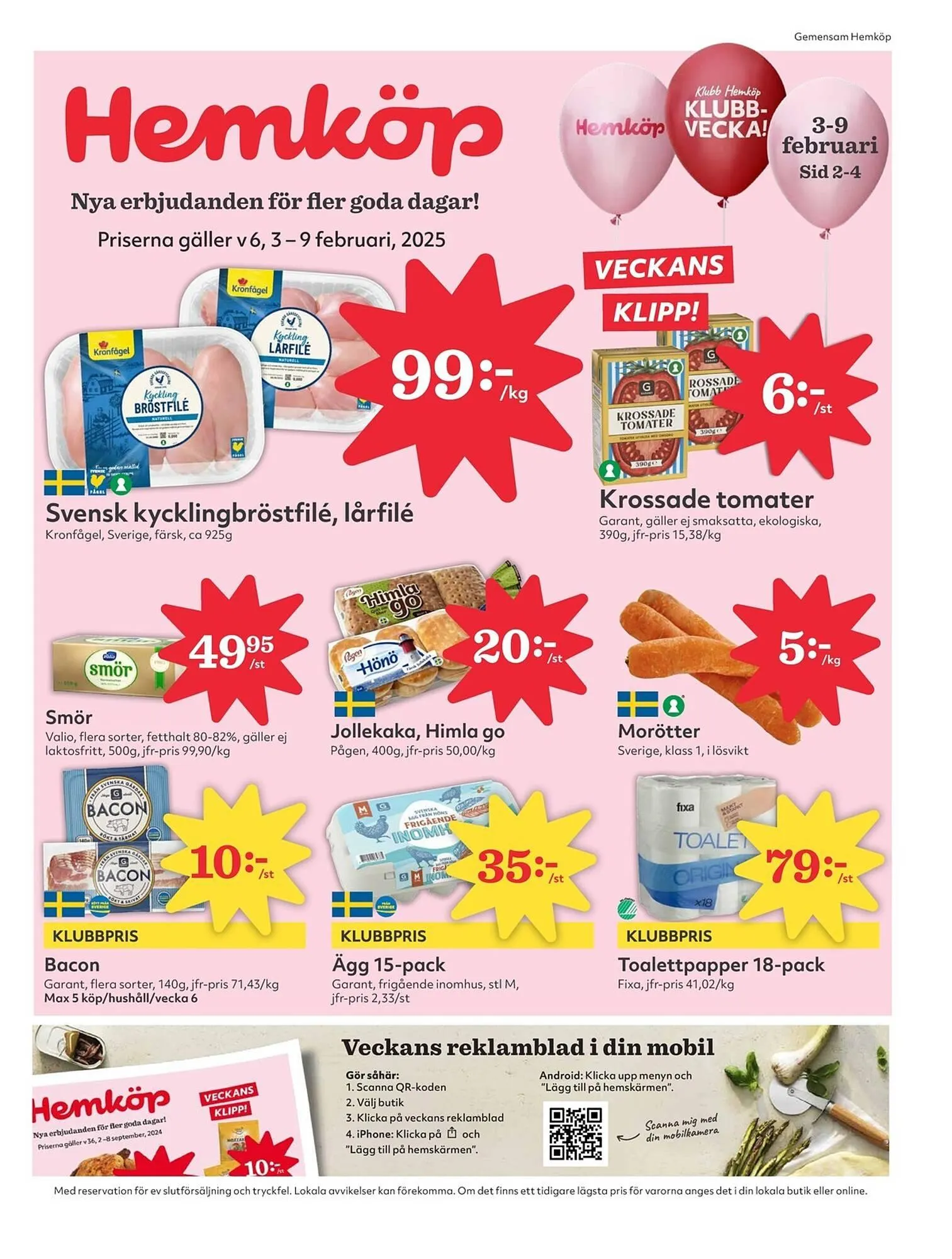 Hemköp reklamblad från 3 februari till 9 februari 2025 - Reklamblad sidor 1