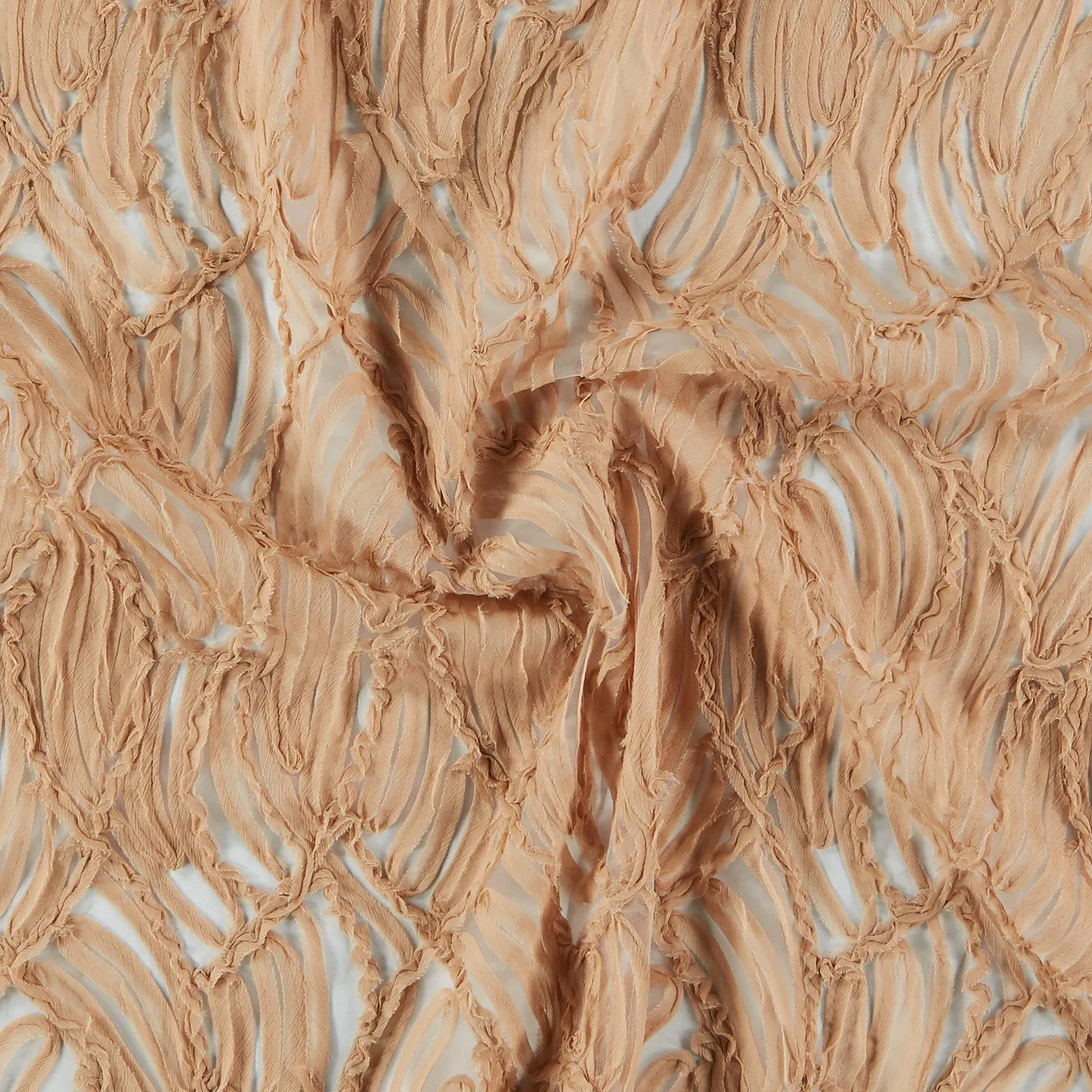 Mjuk tyll med beige chiffong mönster