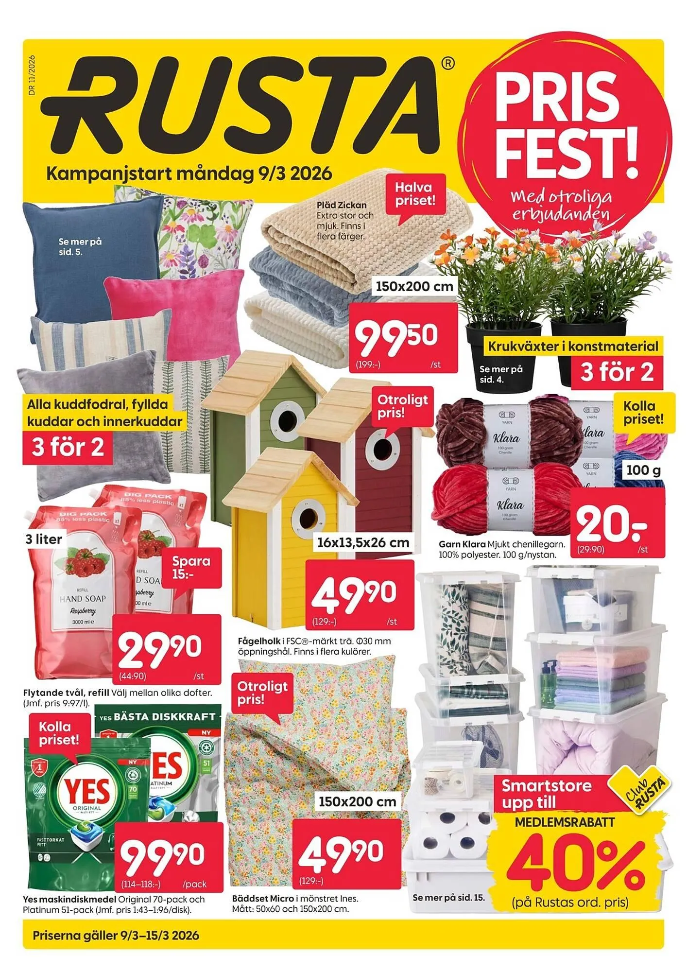 Rusta reklamblad från 9 mars till 15 mars 2026 - Reklamblad sidor 1