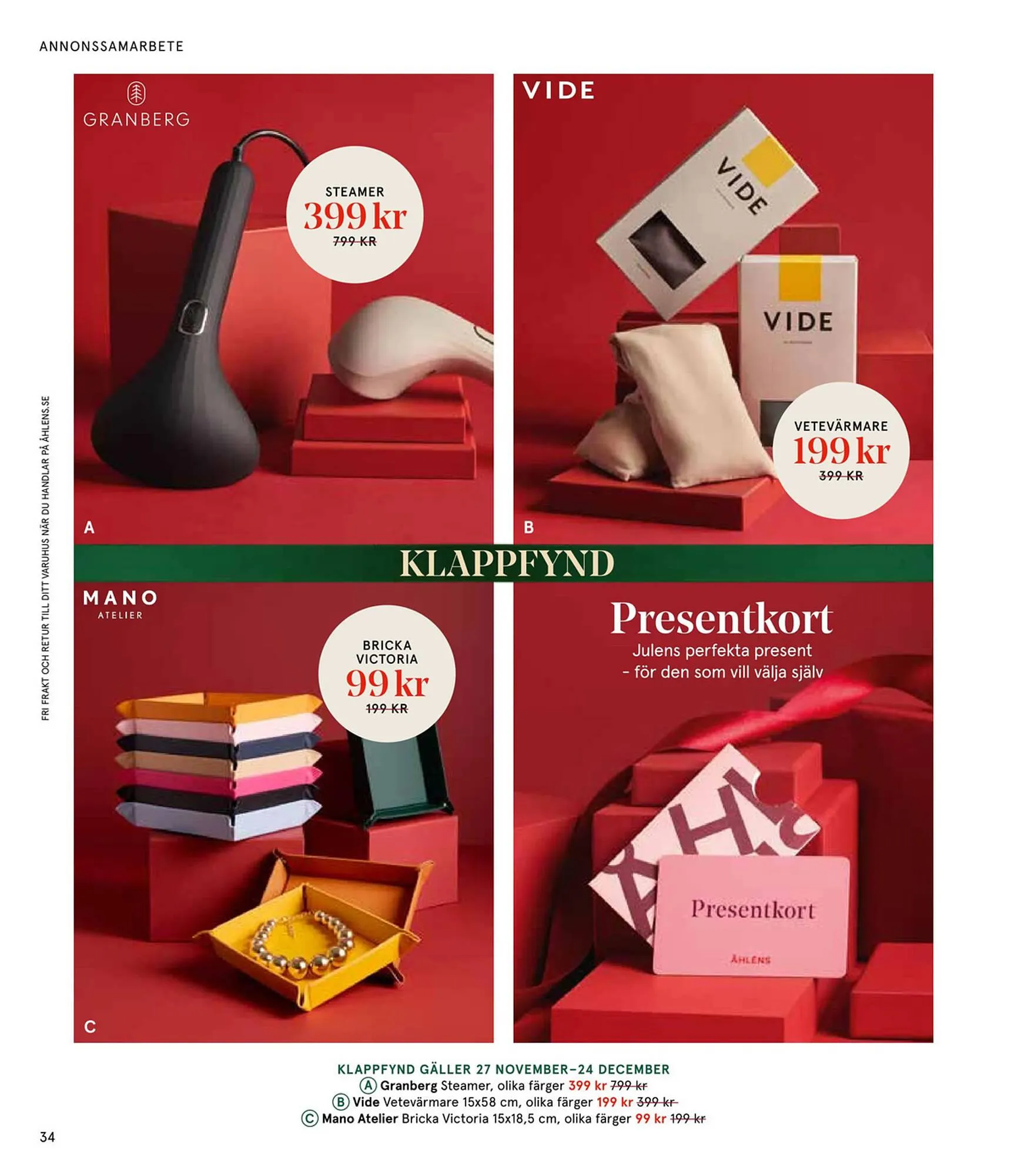 Åhléns reklamblad från 25 november till 24 december 2024 - Reklamblad sidor 34