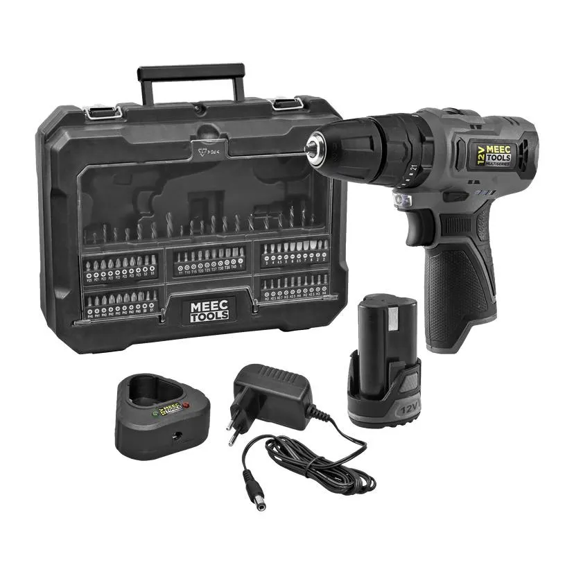 Kompakt skruvdragare med tillbehör 73 delar 12 V 28 Nm 2 Ah