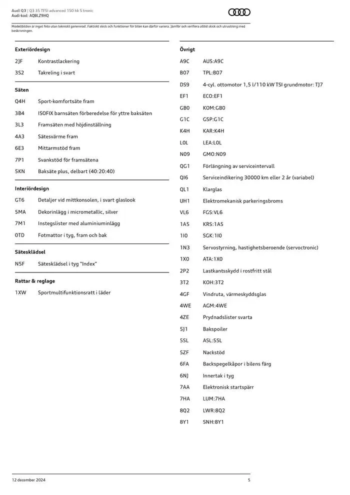 Audi Q3 från 12 december till 12 december 2025 - Reklamblad sidor 5