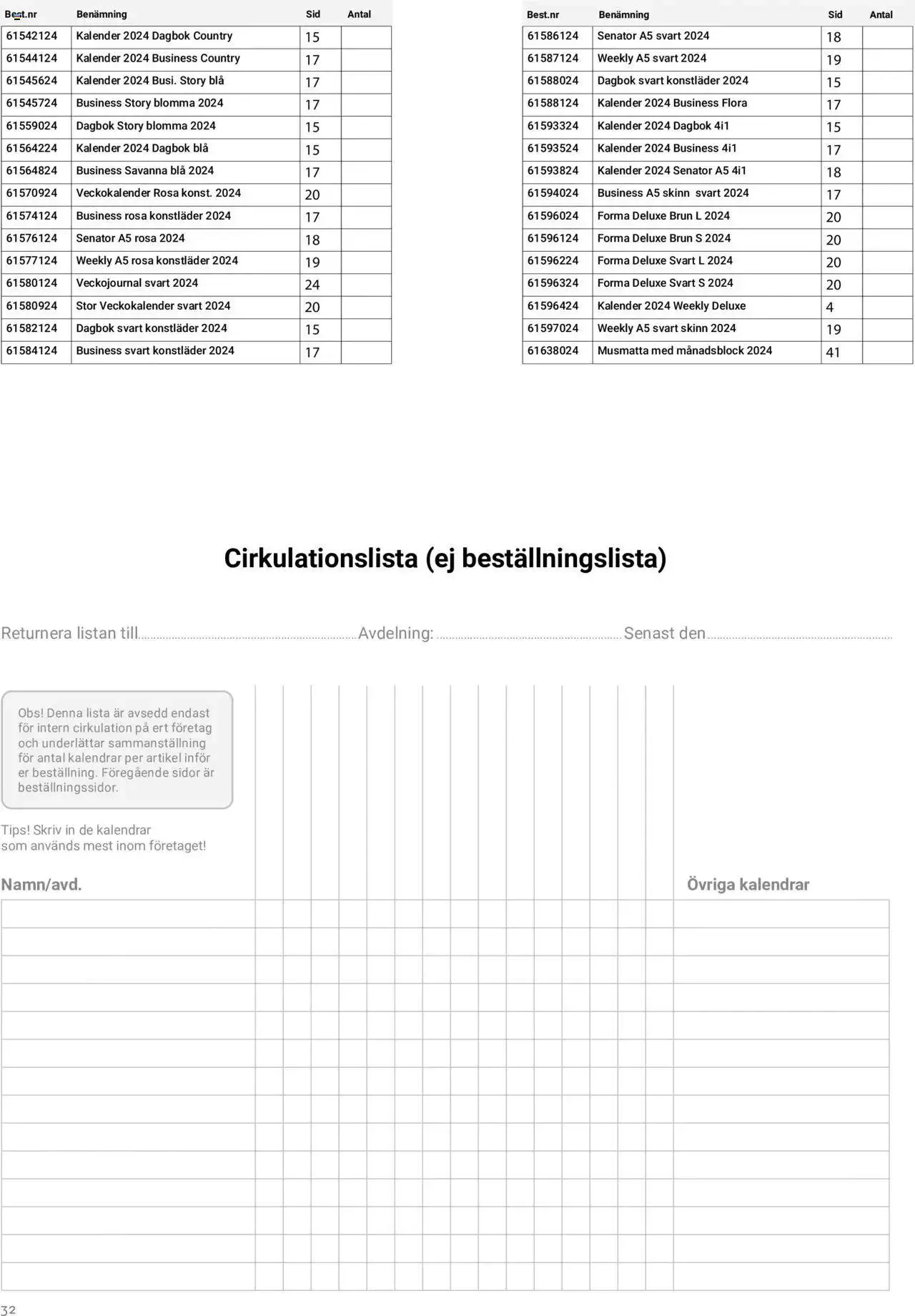 Kalendrar 2024 från 25 juli till 31 december 2023 - Reklamblad sidor 32