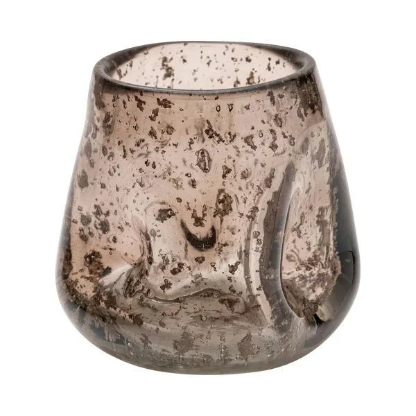 MAZE ljuslykta 9x9cm liten rökfärgat glas