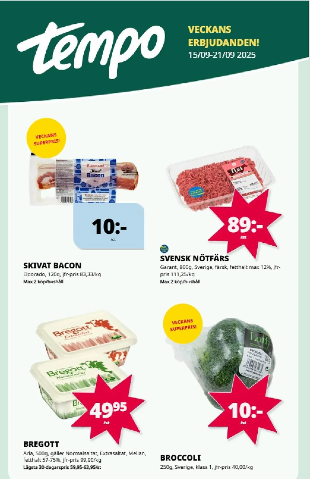 Tempo reklamblad från 15 september till 21 september 2025 - Reklamblad sidor 1