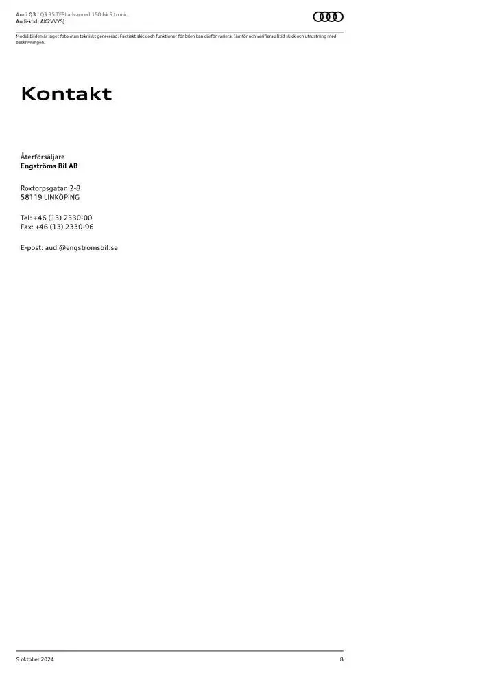 Audi Q3 från 9 oktober till 9 oktober 2025 - Reklamblad sidor 8