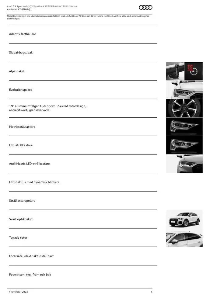 Audi Q3 Sportback från 17 november till 17 november 2025 - Reklamblad sidor 4