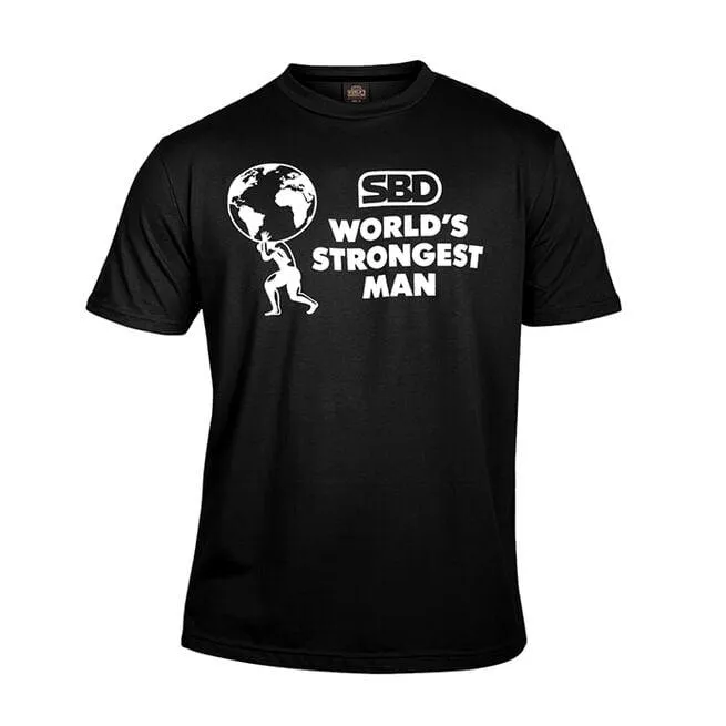 SBD World's Strongest Man T Shirt Dam Svart