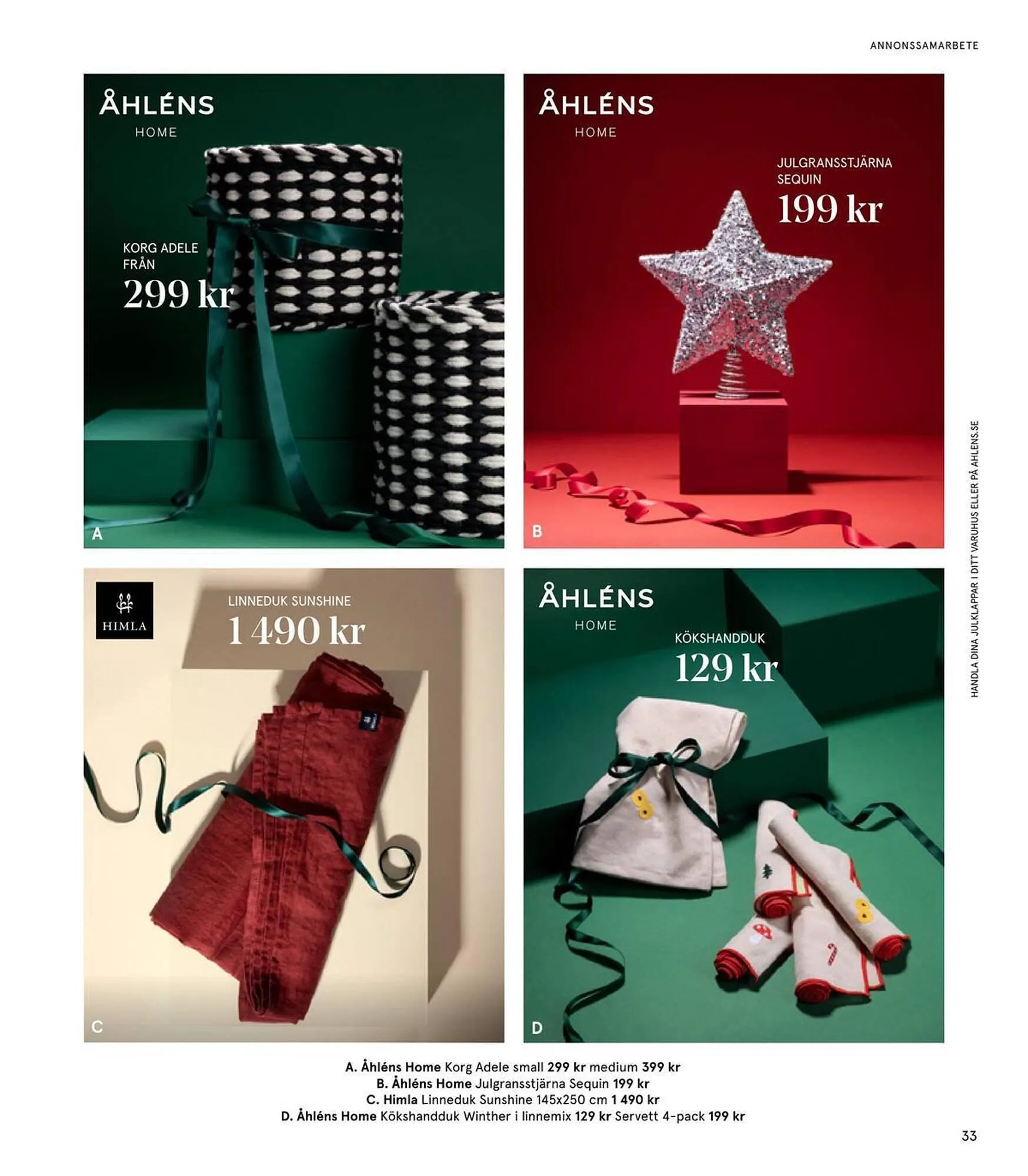 Åhléns reklamblad från 24 november till 24 december 2023 - Reklamblad sidor 33