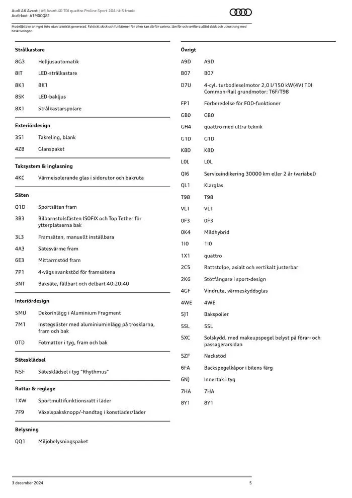 Audi A6 Avant från 3 december till 3 december 2025 - Reklamblad sidor 5