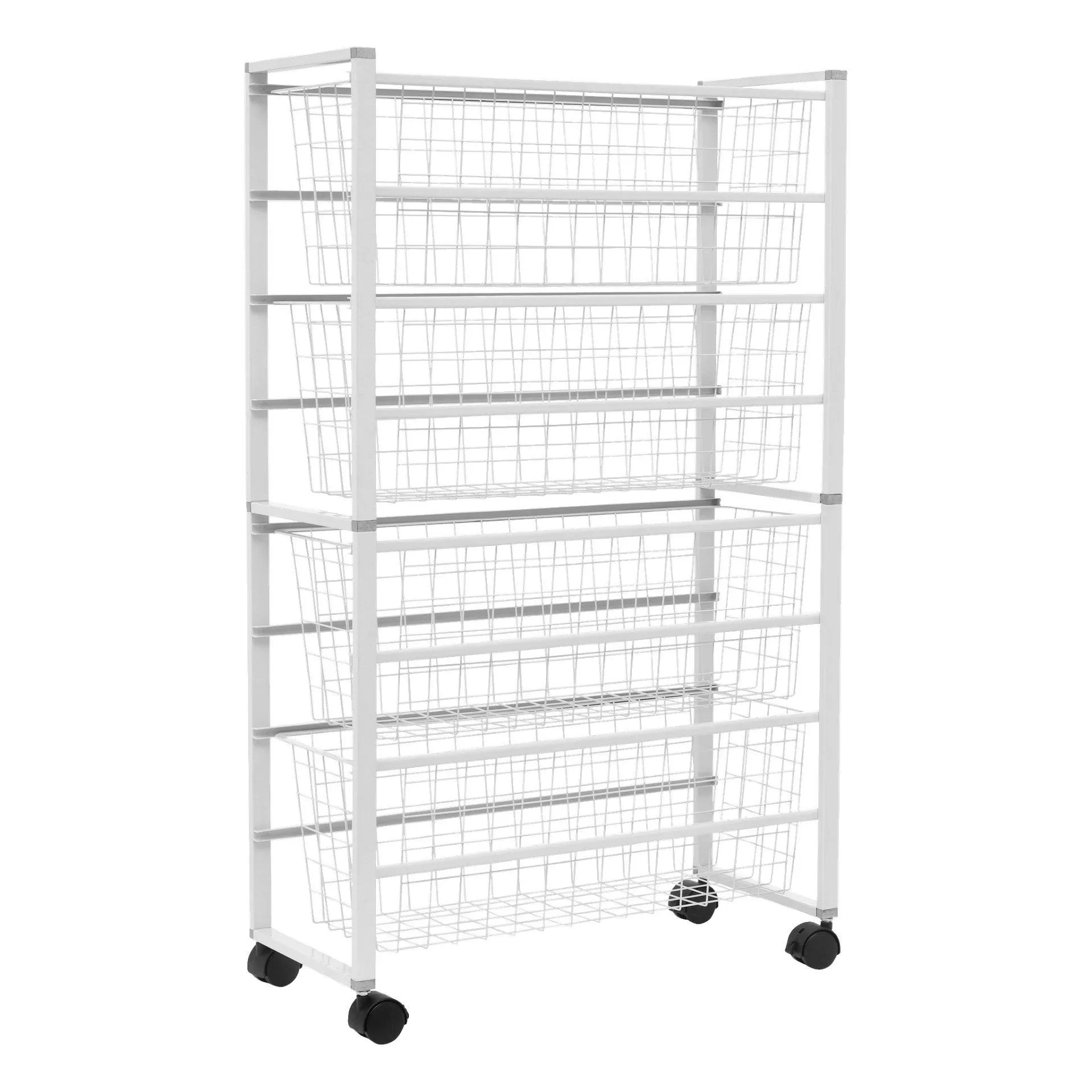 Kurvstativ med fire trådkurver 23x90x55 cm