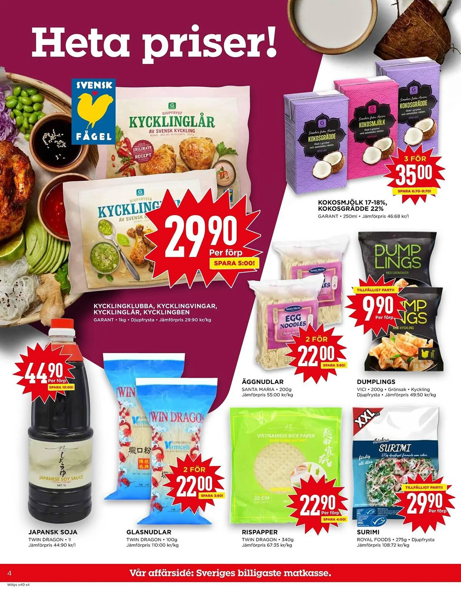 Willys reklamblad från 2 oktober till 8 oktober 2023 - Reklamblad sidor 4