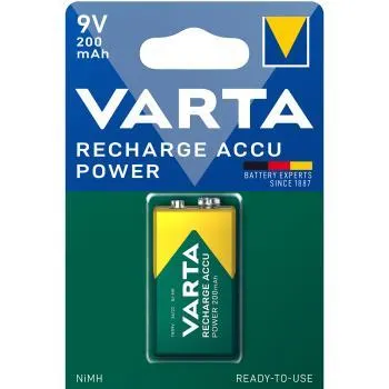 Varta: Laddningsbart batteri 9V 200 mAh 1-pack