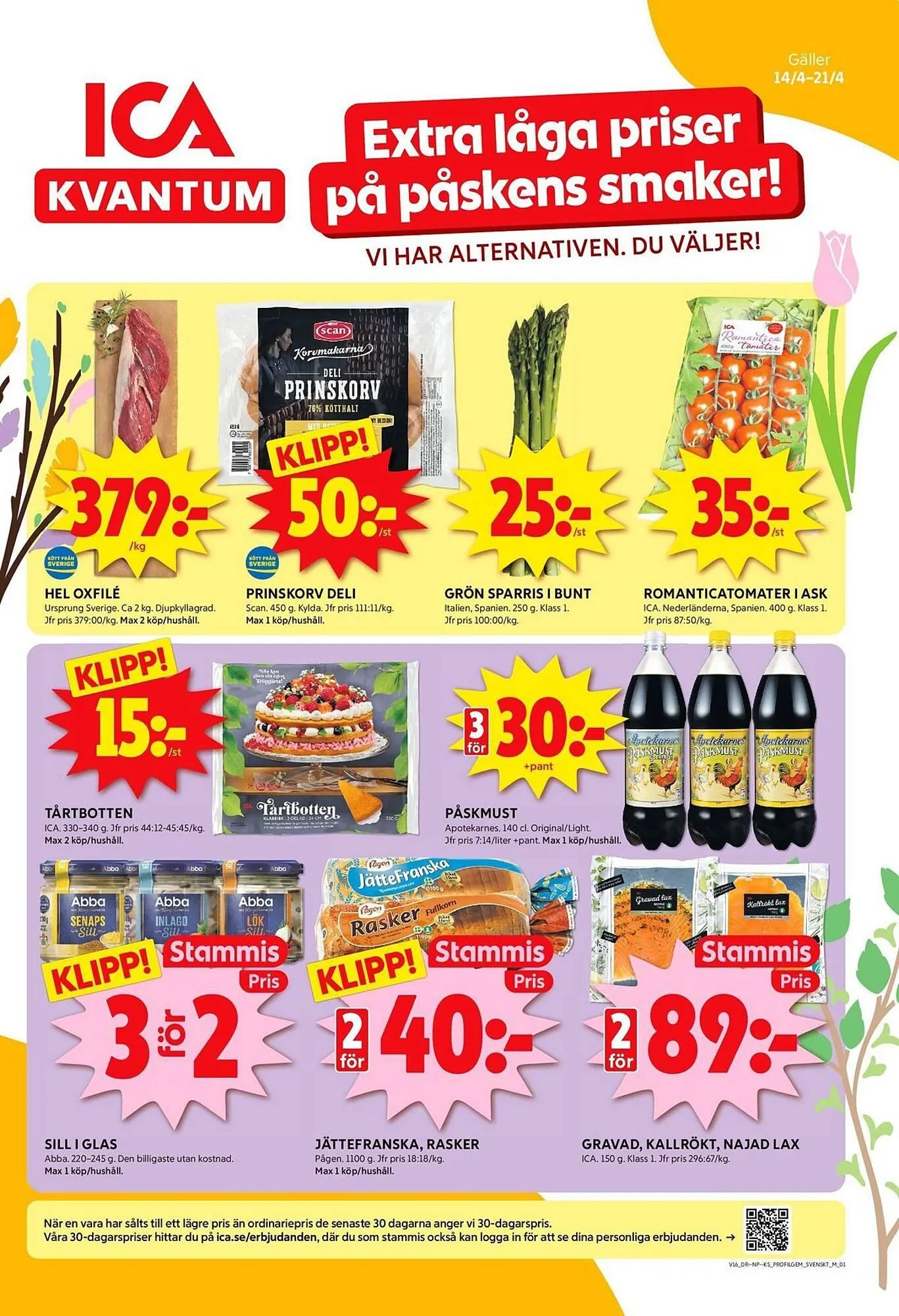 ICA Kvantum reklamblad från 14 april till 21 april 2025 - Reklamblad sidor 1