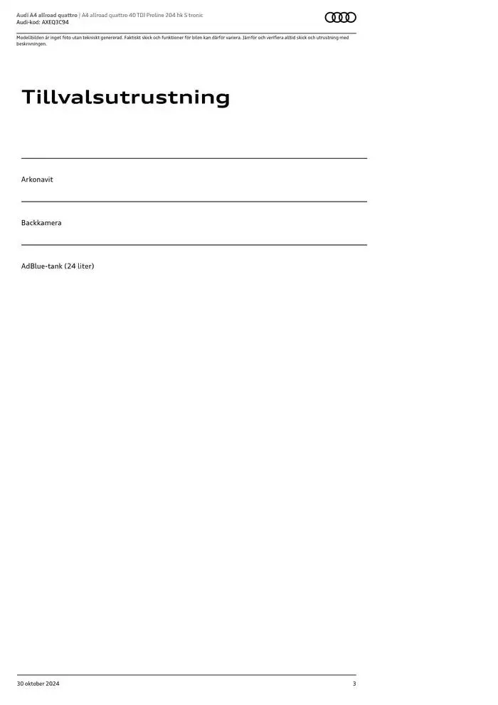 Audi A4 allroad quattro från 30 oktober till 30 oktober 2025 - Reklamblad sidor 3