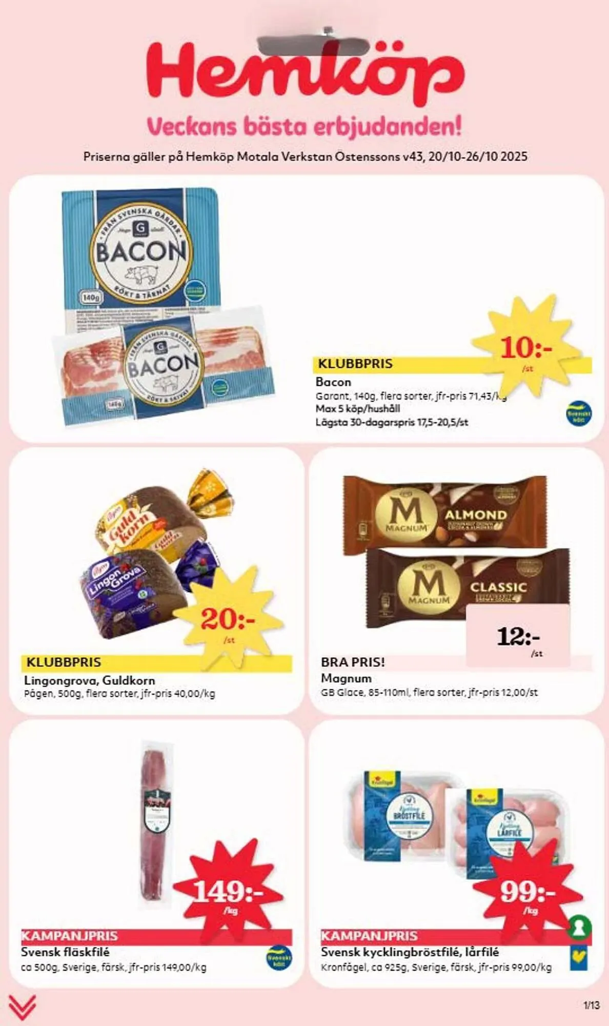 Östenssons reklamblad från 20 oktober till 26 oktober 2025 - Reklamblad sidor 1