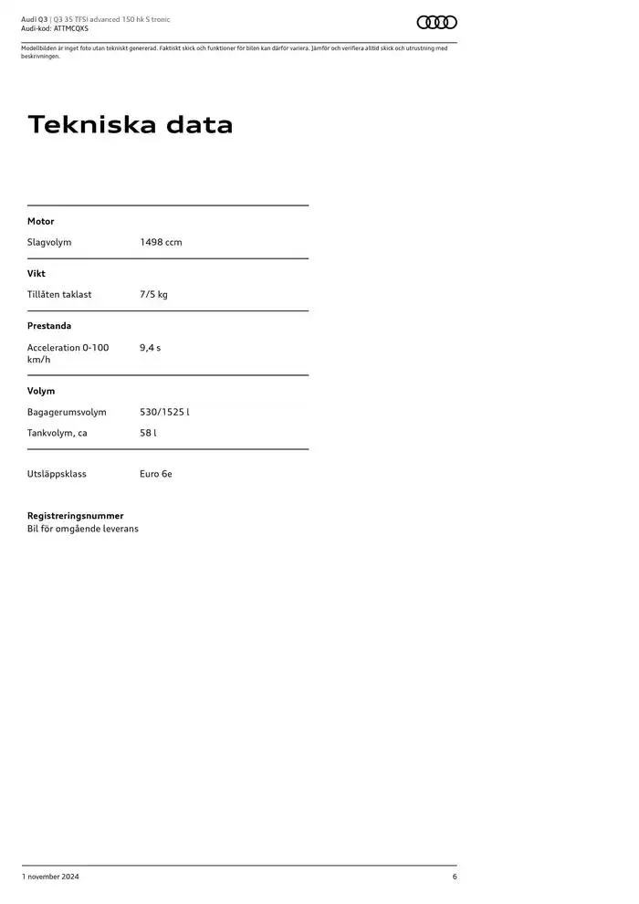 Audi Q3 från 1 november till 1 november 2025 - Reklamblad sidor 6