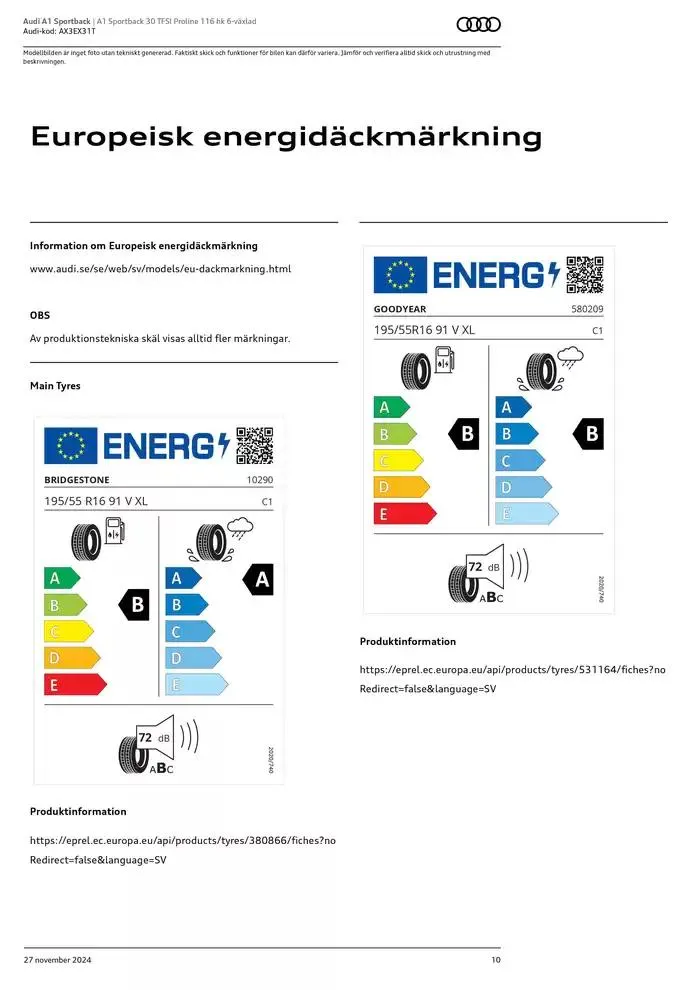 Audi A1 Sportback från 27 november till 27 november 2025 - Reklamblad sidor 10