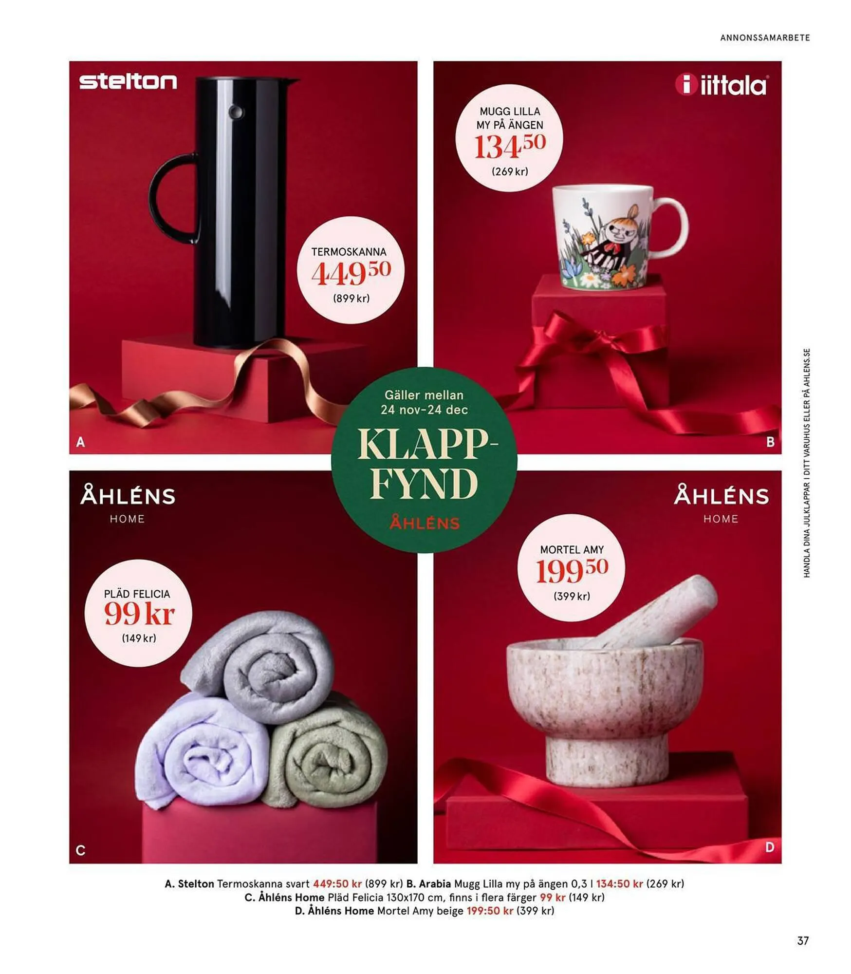 Åhléns reklamblad från 24 november till 24 december 2023 - Reklamblad sidor 37