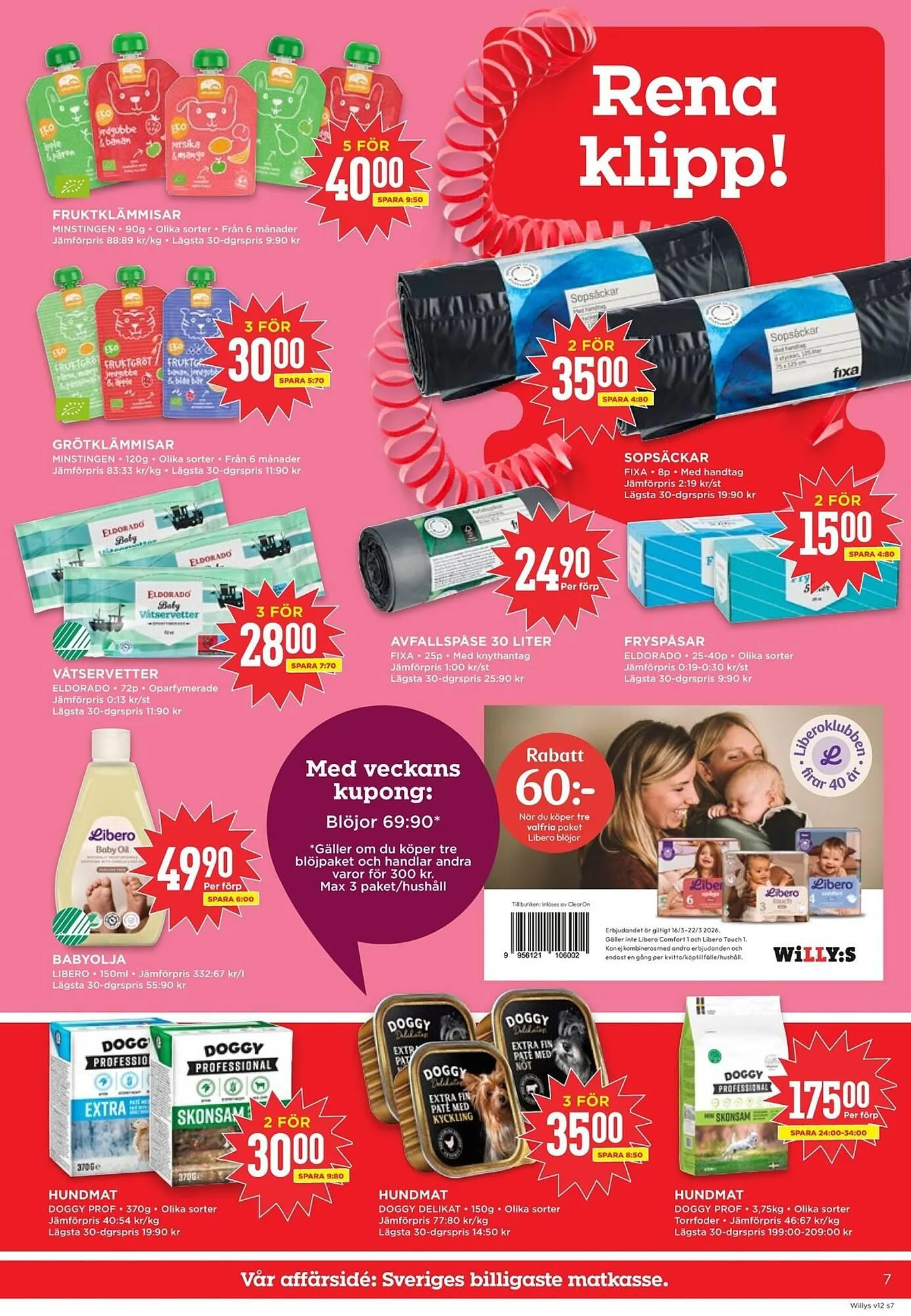 Willys reklamblad från 16 mars till 22 mars 2026 - Reklamblad sidor 7
